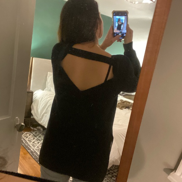 LOFT sexy back black sweater - Picture 2 of 4